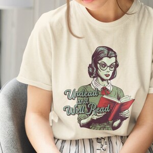 Undead and Well Read Unisex TShirt, Halloween Zombie Reading Tee, Multiple Color Death by TBR Shirt, Zombie Horror Fan, Gothic Horror Books