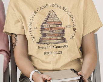 Evelyn's Book Club Shirt, Cozy Bookish Reading Tshirt, Brendan Fraser Fan, The Mummy Inspired Gift, Gift for Reader, Soft Gaming Tee, 90s