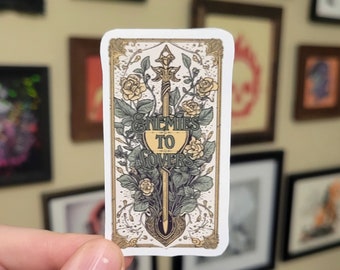 Enemies to Lovers Romance Trope Sticker, Tarot Inspired Art, Romantasy Lover, Romance Book Fan Gift, Romance Tarot Sticker, Kindle Addict