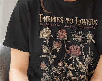 Feinde der Liebhaber Trope, Geschenk für Romantik Leser, Buch Liebhaber Tropen Shirt, Unisex Crew Shirt, gemütliches Lese Shirt, Slow Burn Romance