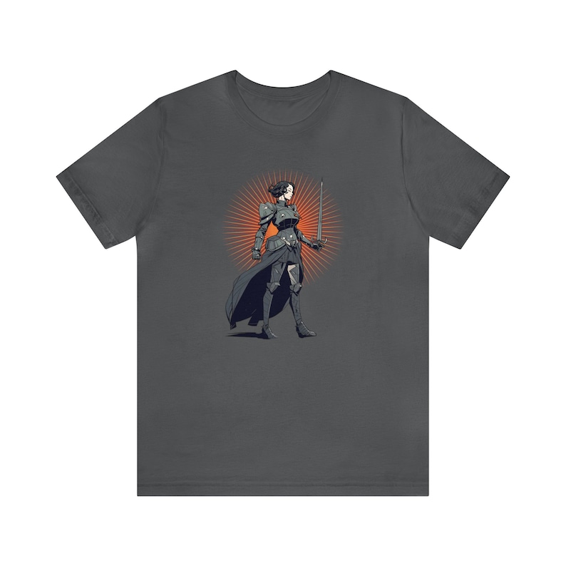 Lady Knight Unisex Tshirt, Cozy Game Night Shirt, Geeky Girl Gift, Dungeon Master Gift, Fantasy Book Fan, Gift for Reader, Comfy Reading Tee Asphalt
