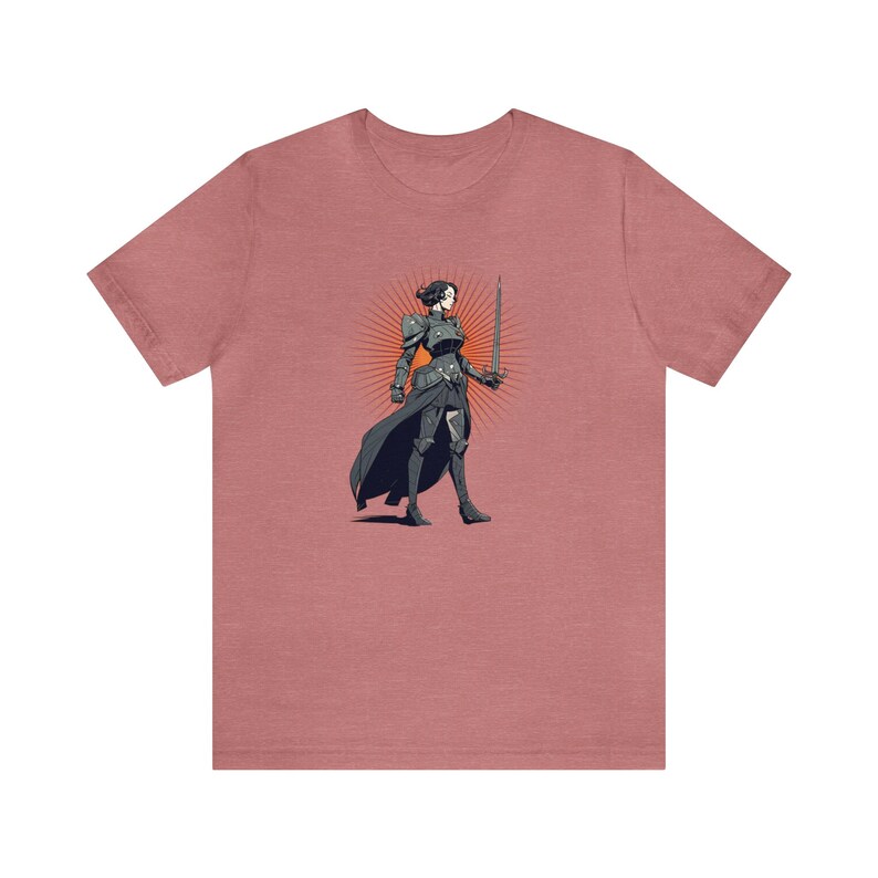 Lady Knight Unisex Tshirt, Cozy Game Night Shirt, Geeky Girl Gift, Dungeon Master Gift, Fantasy Book Fan, Gift for Reader, Comfy Reading Tee Heather Mauve