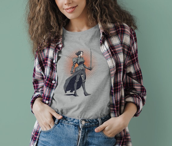 Lady Knight Unisex Tshirt, Cozy Game Night Shirt, Geeky Girl Gift, Dungeon Master Gift, Fantasy Book Fan, Gift for Reader, Comfy Reading Tee
