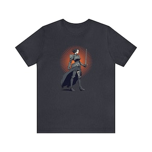 Lady Knight Unisex Tshirt, Cozy Game Night Shirt, Geeky Girl Gift, Dungeon Master Gift, Fantasy Book Fan, Gift for Reader, Comfy Reading Tee Heather Navy