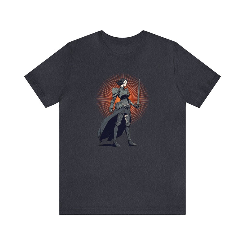 Lady Knight Unisex Tshirt, Cozy Game Night Shirt, Geeky Girl Gift, Dungeon Master Gift, Fantasy Book Fan, Gift for Reader, Comfy Reading Tee Heather Navy