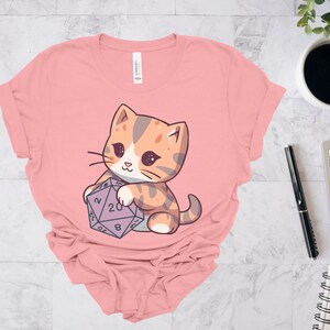 Adorable Kitty Dice, Dungeons and Dragons Gift, DnD Shirt, Kitty Cat Game Night, Cute Unisex Cozy Role Playing Game TShirt, Gift for Gamer
