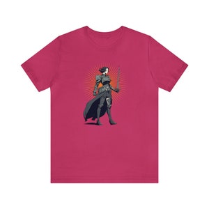 Lady Knight Unisex Tshirt, Cozy Game Night Shirt, Geeky Girl Gift, Dungeon Master Gift, Fantasy Book Fan, Gift for Reader, Comfy Reading Tee Berry