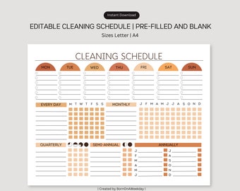 Cleaning Schedule And Checklist: Daily Weekly And Monthly House Cleaning Organizer, Seasonal Household Chores Planner, Housekeeping Management Check