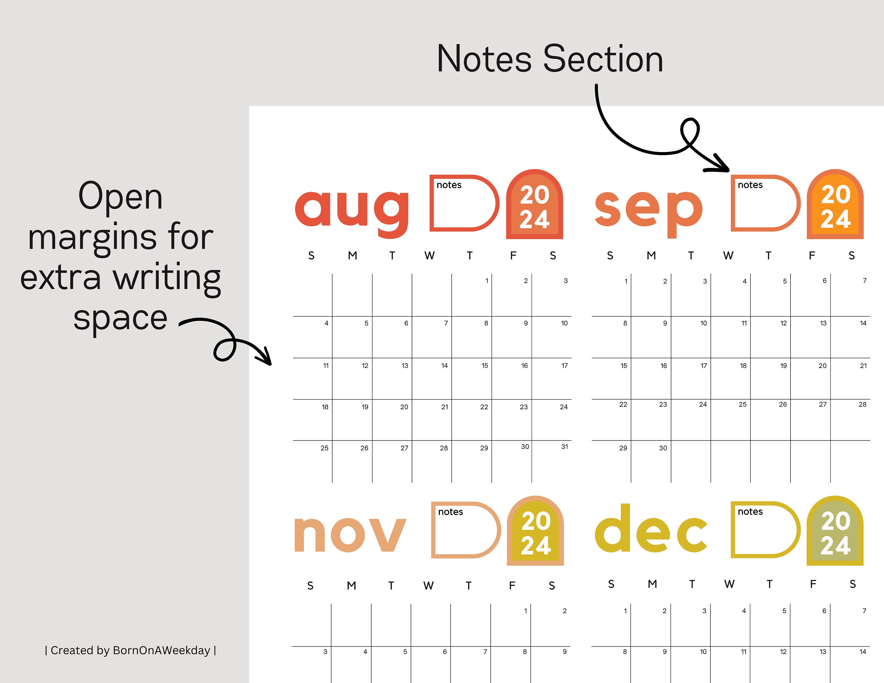 PRINTABLE 2024-2025 Academic Wall Planner, August Start, Large Wall Calendar, Annual Mid Year ...