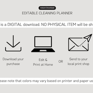 Editable Cleaning Planner: Checklist & Schedule (Digital Download PDF) image 9