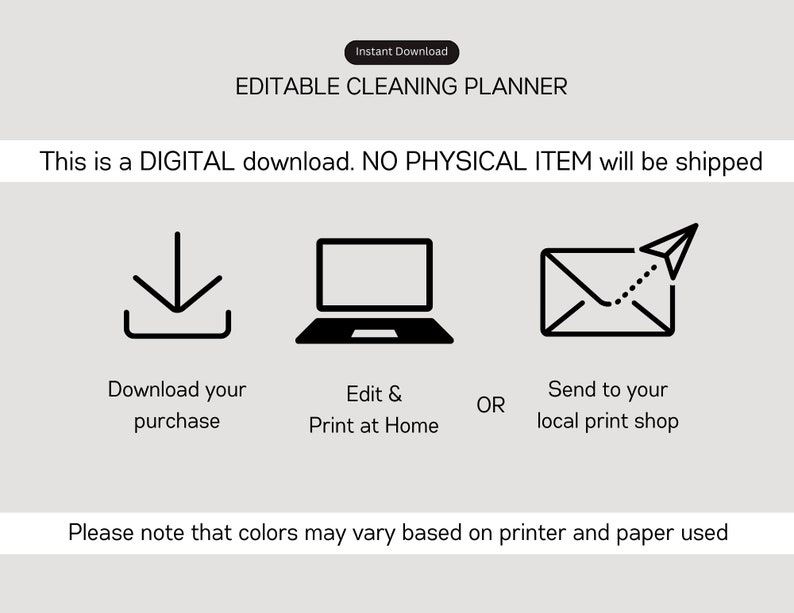 Editable Cleaning Planner: Checklist & Schedule (Digital Download PDF) image 9