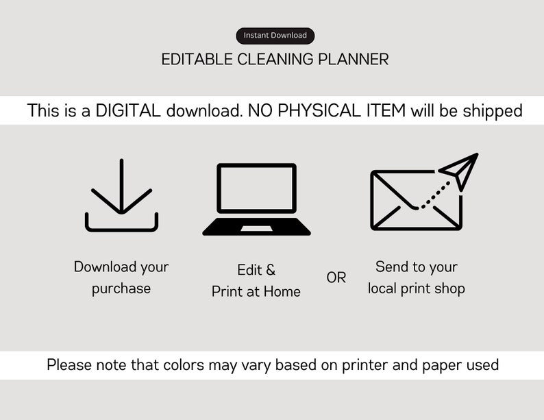 EDITABLE Cleaning Planner, Cleaning Checklist, Schedule, ADHD Cleaning Planner, Household Chores Chart, Digital Download PDF, Colorful image 9