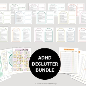 ADHD Decluttering Bundle: 30-day Challenge, Checklists (digital ...