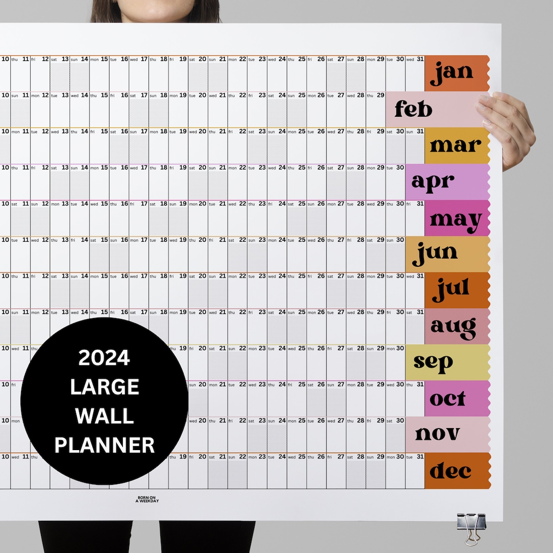 PRINTABLE 2024 Wall Planner, 2024 Wall Planner, Large Wall Calendar ...