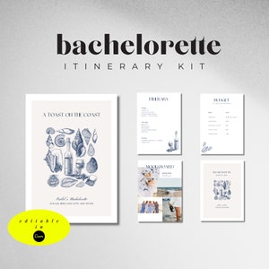 A Toast on the Coast - Bachelorette Party Lite Itinerary Kit | Downloadable & Editable | East Coastal Theme