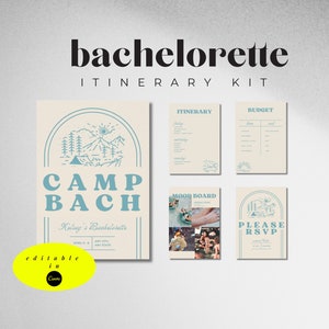 Camp Bachelorette Editable Template - Summer Camp Themed Digital Download
