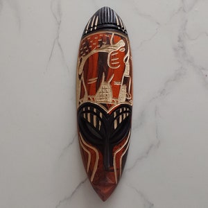 African Wood Elephant Mask Hand Carved in Oyibi Accra Ghana