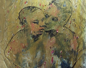 Acrylic Painting titled Mother and Child