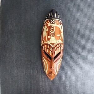 African Wood Elephant Mask Hand Carved in Oyibi Accra Ghana