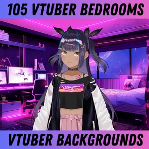 105 Vtuber Bedroom Backgrounds, Vtuber Backdrop, Stream Background, Zoom Background, Twitch Background, Anime Background, Overlay