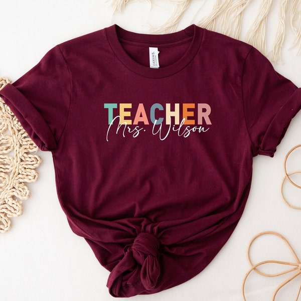 Aangepaste naam leraar shirt, gepersonaliseerde leraar shirt, beste leraar cadeau, leraar team shirt, leraar leven shirt, terug naar school shirt