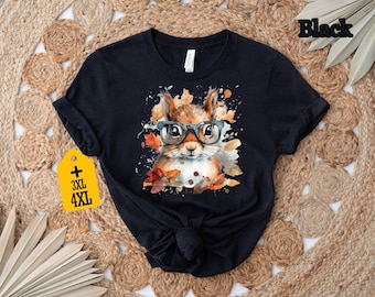 Squirrel With Glasses Shirt, Animal Shirt, Cute Squirrel Shirt, Gift For Animal Lover, Funny Squirrel Shirt, Cool Shirt, Animal Apparel
