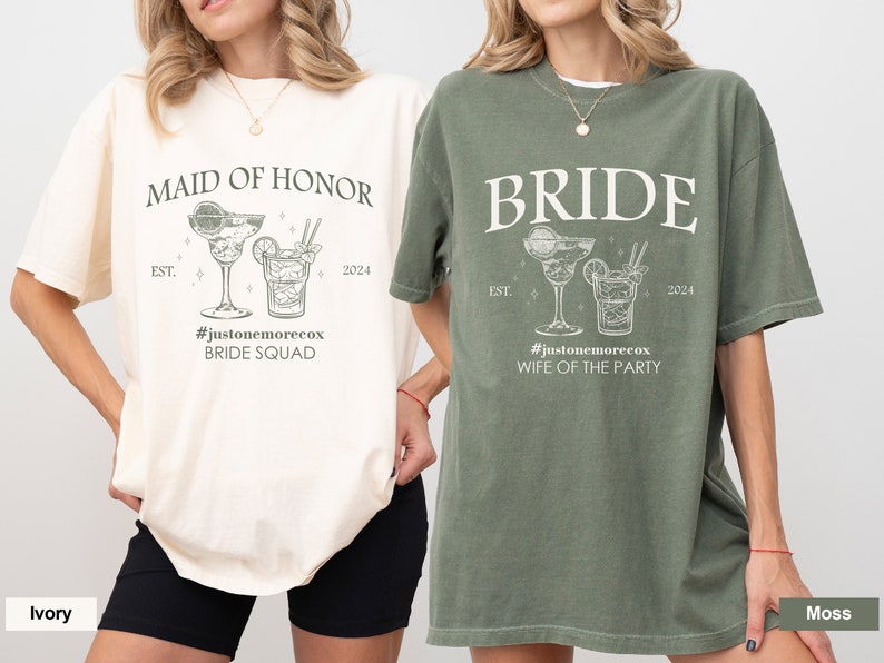 Comfort Colors Custom Bachelorette Party Shirts: Matching Bridal Party Gift afbeelding 2