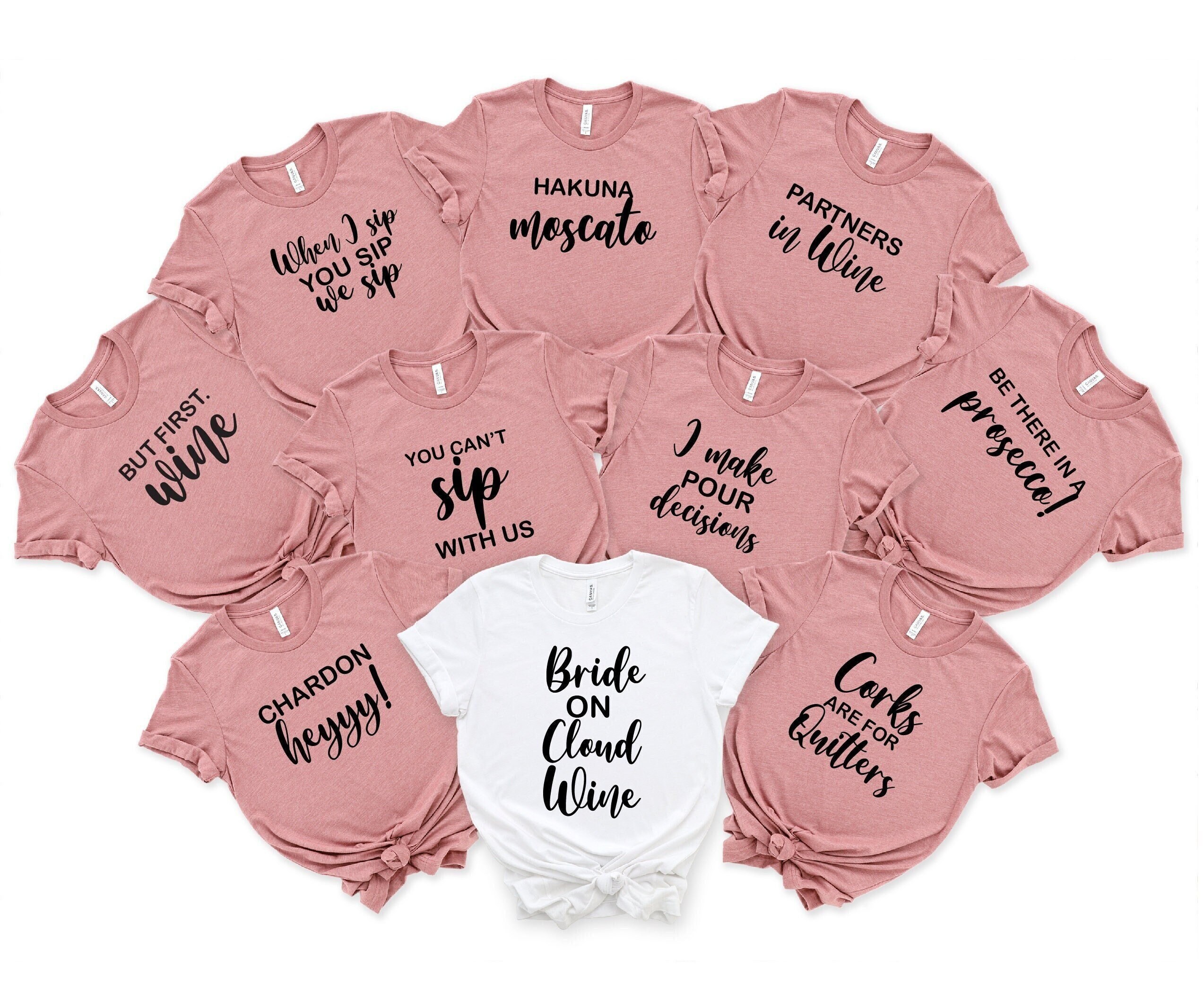 Wine Bachelorette Party Shirts, Custom Bachelorette Shirts, Hakuna ...