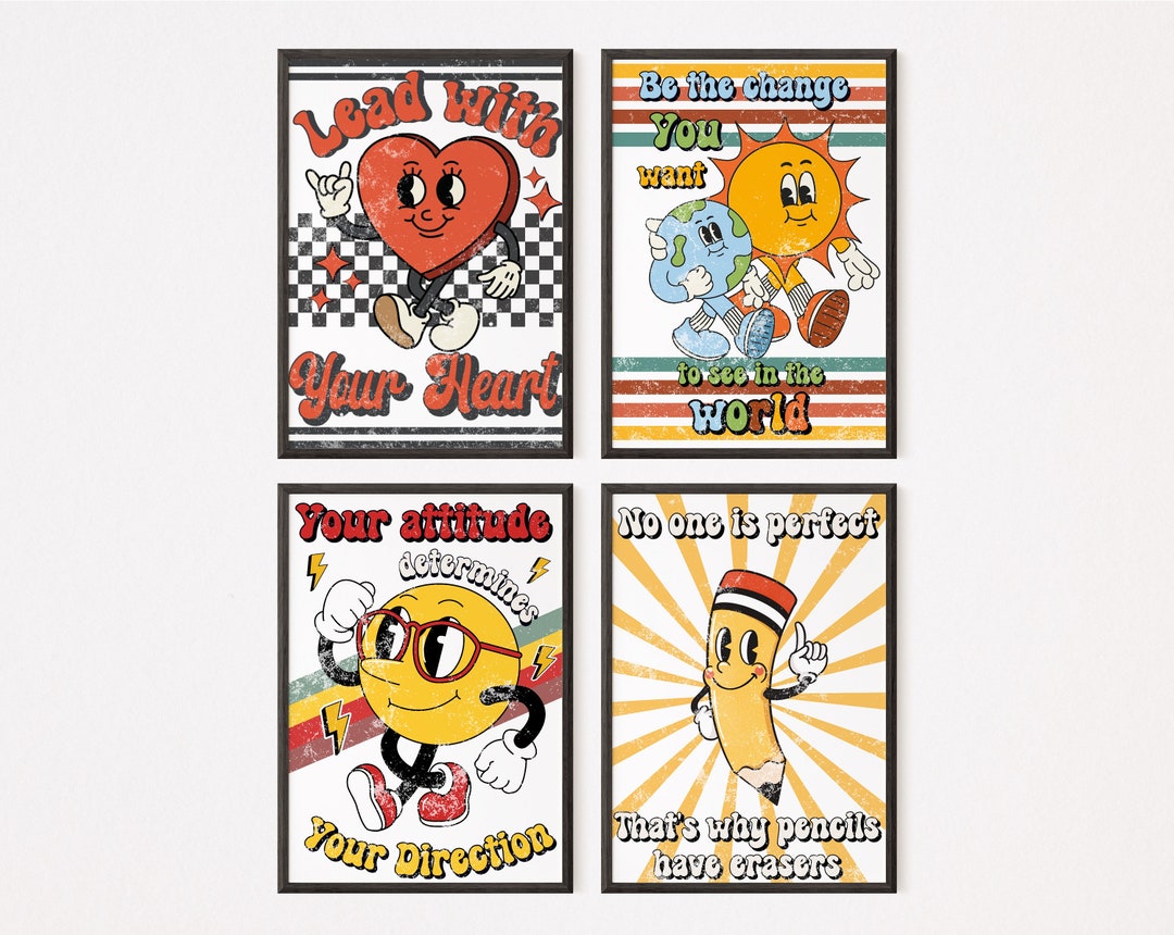 Retro Classroom Inspiring Printable Wall Art, Teacher Value Poster ...