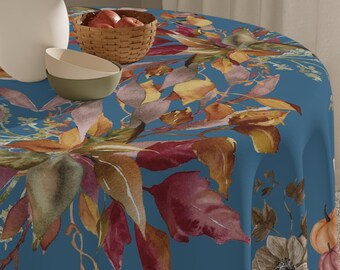 Thanksgiving Tablecloth, Fall Tablecloth, Vintage Boho Tablecloth