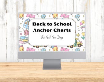 Back to School Anchor Charts | First Week of School Slides | Editable PowerPoint for Classroom Routines & Expectations | Teacher Resource