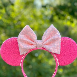 Neon Pink Barbie Inspired Mouse Ears