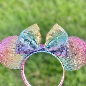 Pastel Rainbow Sequin Mouse Ears