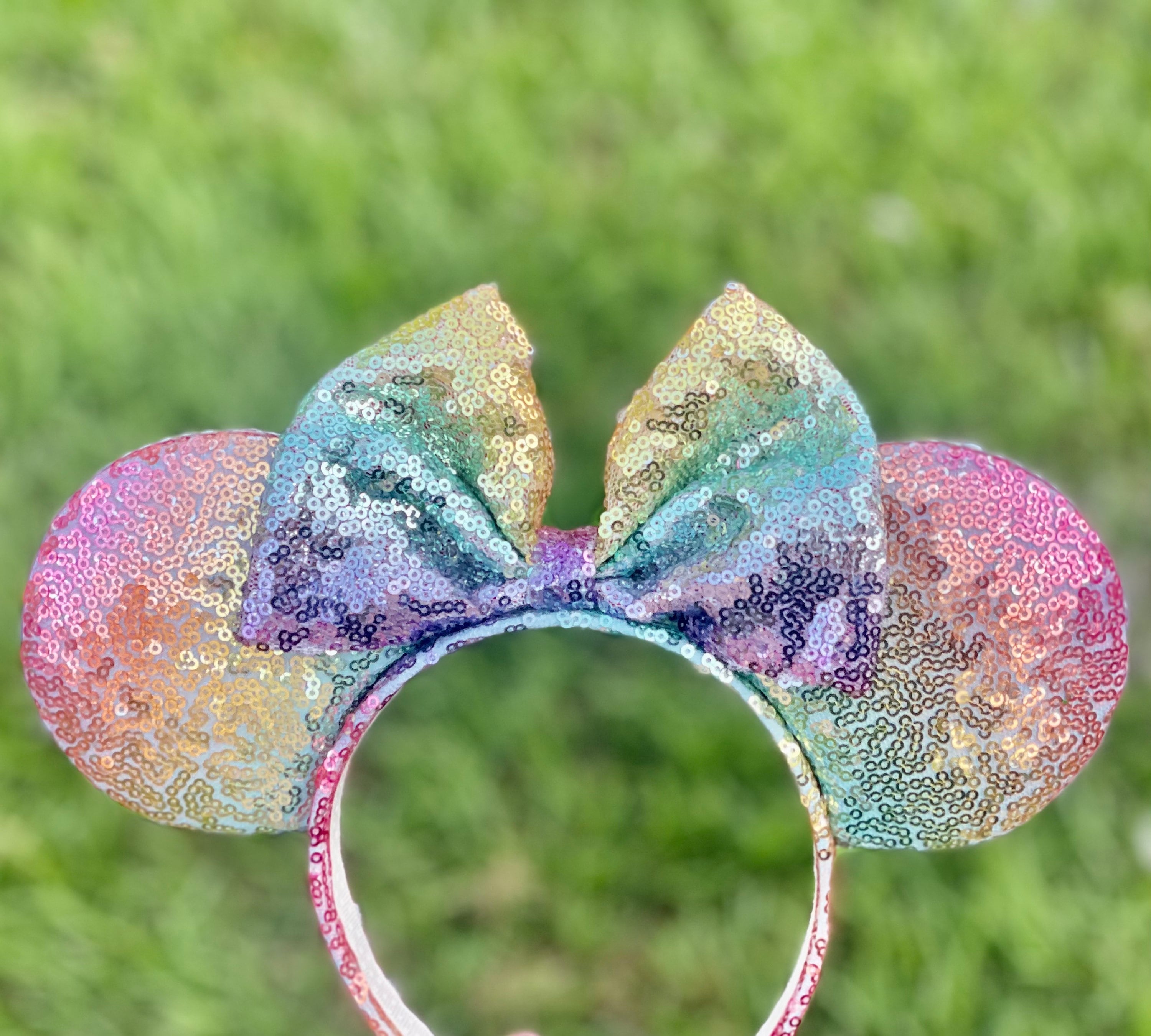 Pastel Rainbow Sequin Mouse Ears - Etsy display picture 1