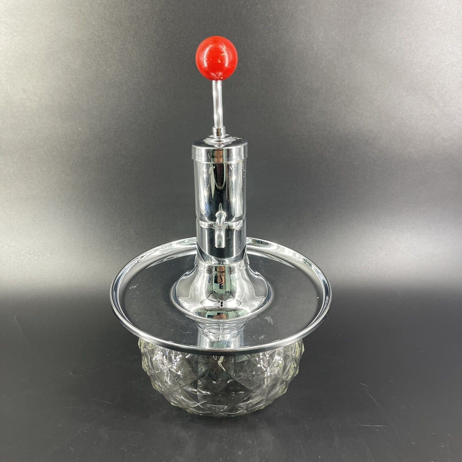 Distributeur D'Alcool Park Sherman Vintage MCM Chromé Avec 6 Verres à Shot