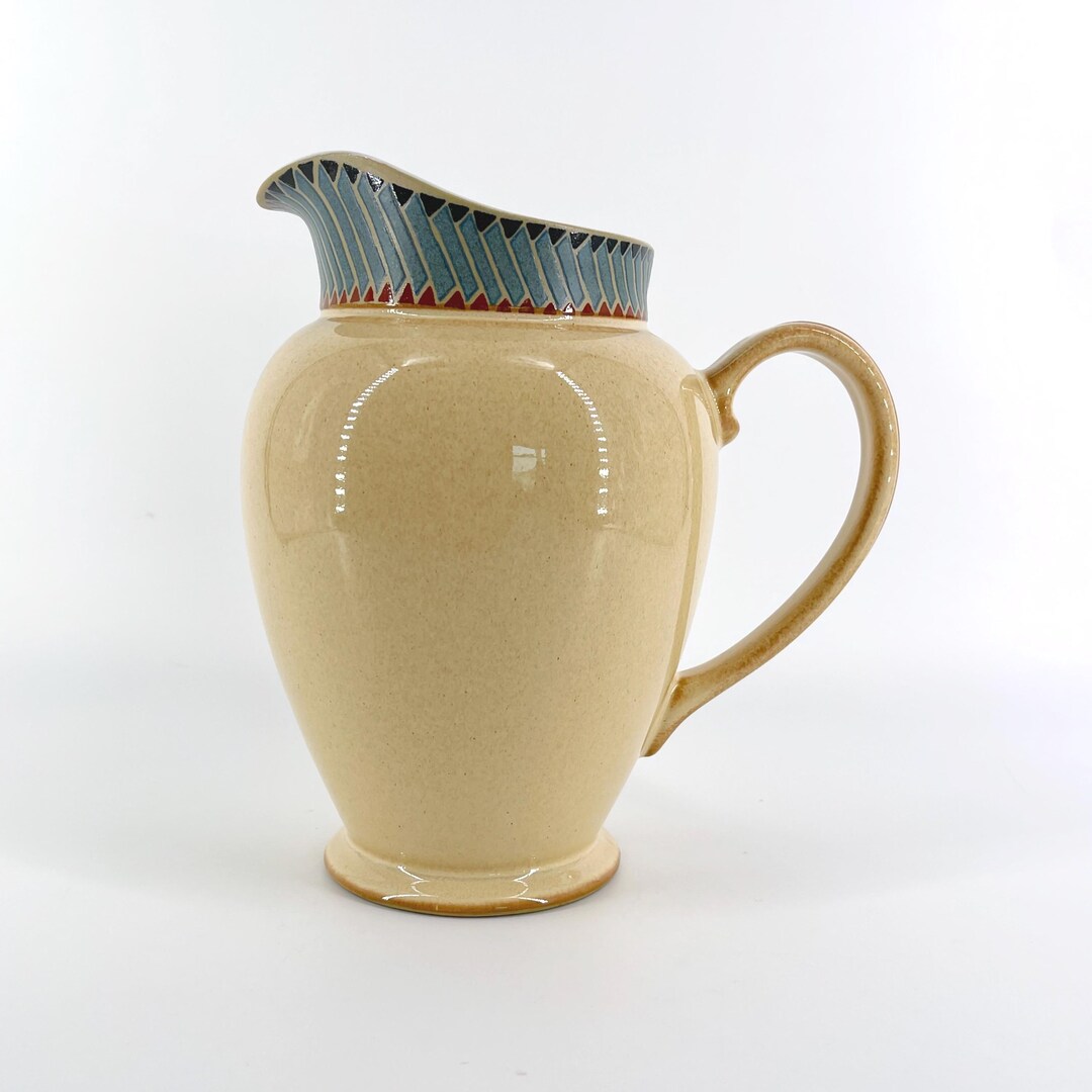 Denby Langley Luxor 32oz Pitcher MINT Vtg Sand Decorative 7