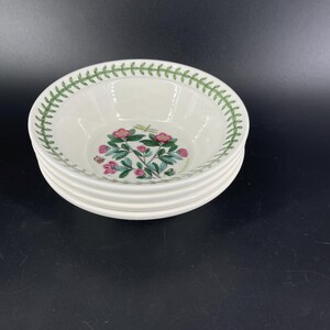Lot 4 Portmeirion Botanischer Garten 6,5 "Rim Müsli Haferflocken Schüsseln England MINT