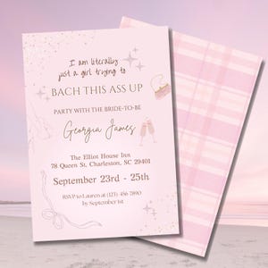 Rosa Bachelorette Party Einladung Vorlage, bearbeitbar Bachelorette Wochenende einladen, druckbare rosa Brautdusche einladen, benutzerdefinierte Bach Teil, DIY