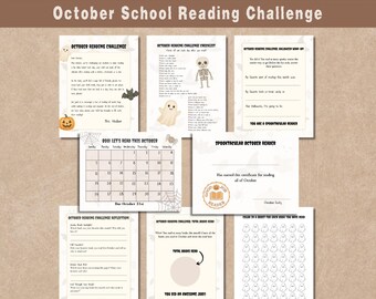 Classroom Reading Challenge, Book Challenge, Reading Tracker, October Reading