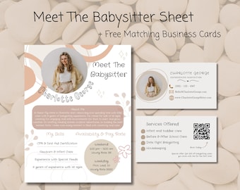 Plantilla de niñera, currículum de niñera, folleto de niñera