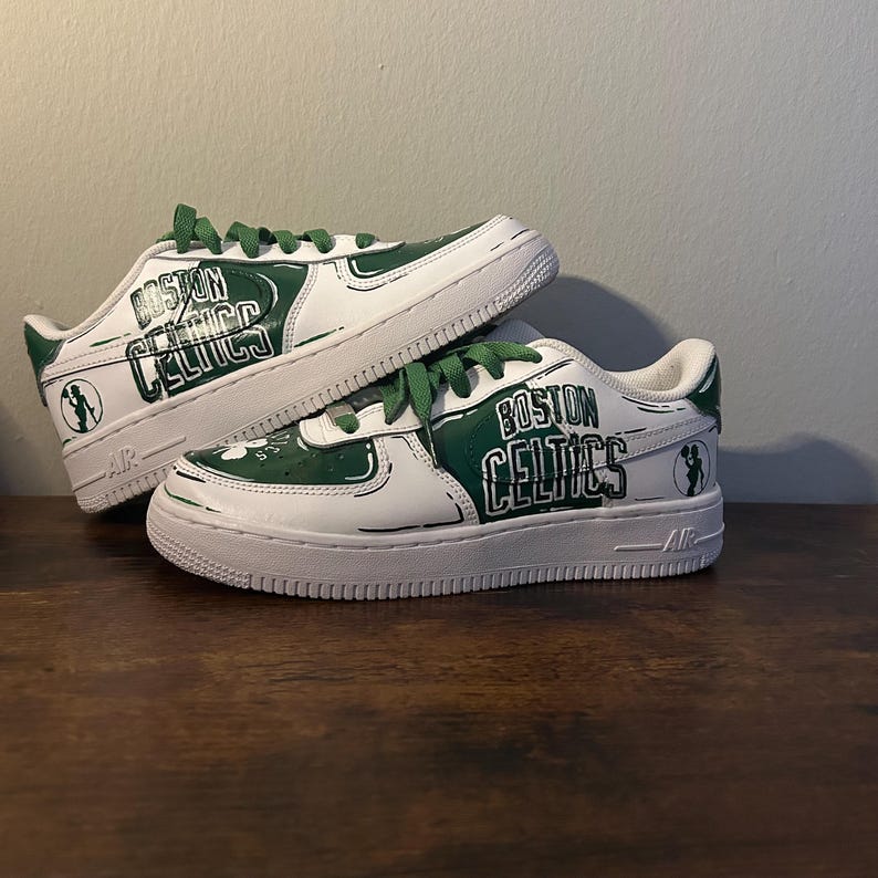 Custom Hand Painted Sports AF1 - Unique Handpainted Sneakers - Made to Order - Colors Customizable - Sports Team Merch - Streetwear Fashion 2 colors, logo&name