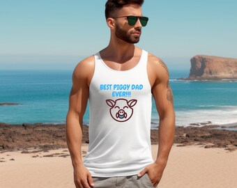 Best Piggy Daddy Ever Unisex Tank Top,  Motivational Unisex Tank,  Empowering Jersey Unisex Tank Top with 8 different colors