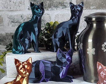 ローポリ猫像：モダンな幾何学模様の猫の装飾 - Etsy 日本