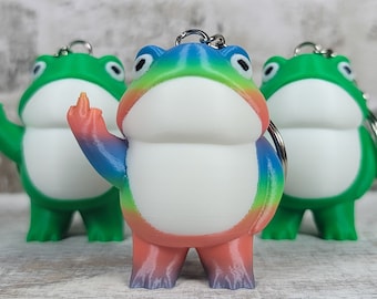Porte-clés grenouille majeur | Cadeau bâillon | Bas de Noël | Imprimé en 3D