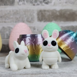 Mystery Egg w/ Mini Fidget Rabbits | Sensory Toys | Easter Gift | Articulating Animals | 3D Printed