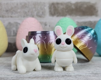 Mystery Egg mit Mini Fidget Rabbits | Sensorisches Spielzeug | Ostergeschenk | Gliedertiere | 3D Gedruckt