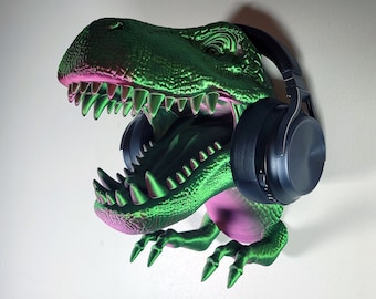 T-Rex Wall Art | Headphones Holder | Man Cave Decor | Dinosaur | Unique Gift | 3D Printed