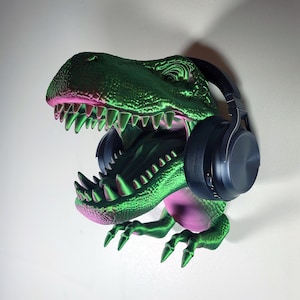 T-Rex Wall Art | Headphones Holder | Man Cave Decor | Dinosaur | Unique Gift | 3D Printed