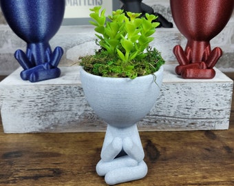 Macetas con forma de personas / Plantas para meditar / Macetas suculentas / Decoración del hogar / Regalo único / Impresión 3D