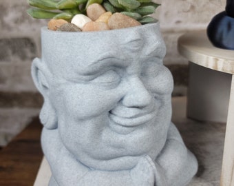 Vaso da fiori Buddha / Decorazione per la casa / Scultura / Regalo unico / Stampato in 3D